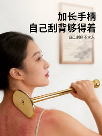 All Brass Long Handle Tai Chi Scraping Board for Body Massage