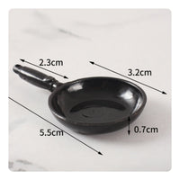Realistic Design Simulation Cooking Pan Model Exquisite Workmanship Miniature Frying Pan DIY Craft Accessory Mini Skillet Toy for Hobbyists, Crafters, Miniature Scene, Photography Prop