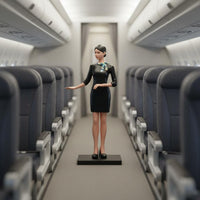 Female Aviation Attendant Figurine Hand Painted Aviation Attendant Figurine
