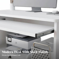 space-efficient Desk with Keyboard Tray Minimalist design Computer Table adaptable Use