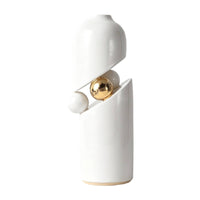 Vase with Gold Accent Tabletop Flower Holder Modern for Office