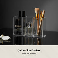 Acrylic Transparent Compartment Organizer, Small Makeup Holder for Mirror Cabinet, Lipstick, Eyebrow