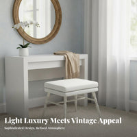 Upholstered Makeup Seat French design Vanity Stool Elegant Design for Living Room