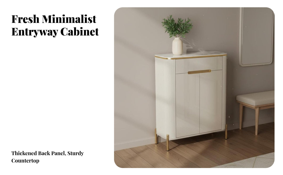 Space-Saving Design Modern Shoe Cabinet Sturdy Construction Modern Shoe Storage Cabinet Dust-Proof Entryway Sideboard Adjustable Shelves for Apartment Dwellers, Families, Homeowners, Hallway, Living Room, Home, Bedroom