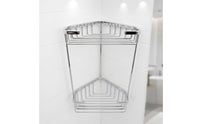 Corner Washroom Rack Double-Layer Washroom Storage Rack Stainless Steel Triangular Wire Basket for Small Apartments, Dorm Rooms
