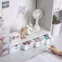 桌面收纳盒抽屉式整理盒长方形学生小杂物塑料桌上文具储物盒架子