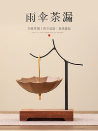 茶漏茶滤茶道配件创意雨伞架子陶瓷茶渣过滤器泡茶分茶器茶水分离