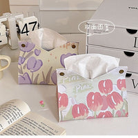 Creative Text Tissue Box Cover, Leather, Tabletop, Modern Minimalist, 2026 New