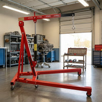 Hydraulic Engine Hoist Easy to Move Engine Hoist with Wheels Cherry Picker Heavy Duty Lift Smooth-Rolling for Mechanics, Garage
