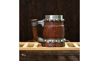 Viking Beer Mug Rustic Wood Style Tankard Large Capacity