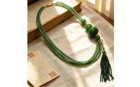 Pendant Necklace with Tassel Multi-Strand Layered Beaded Necklace Draped Jewelry for Women, Special Occasions
