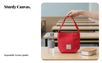 Small Canvas Hand-Carried Bag Korean design Meal Tote Minimalist Design for Women