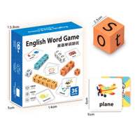 Letter Blocks Large Spelling Game Picture Game Cards Phonics Practice Wooden Spelling Letters Hand-Eye Coordination for Children