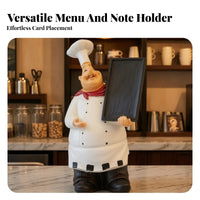 Tabletop Chef Statue with Message Board