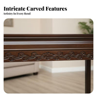 Carved Pedestal Traditional Design Oriental Flower Stool Sturdy Construction Small-Sized Size for Collectors, Homeowners