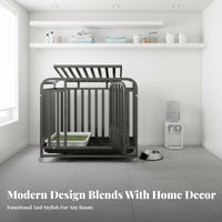 Easy to Clean Heavy Duty Dog Enclosure Rust-Resistant Heavy Duty Dog Crate Finish Multi-Door Design for Medium Dogs, Young Dogs, Home