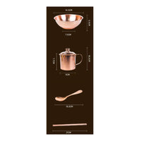 4 Pieces 4-Piece Metal Tableware Set Polished Finish Kitchenware Rounded