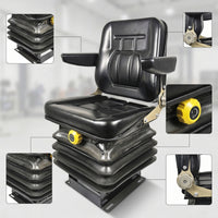 Cushioned Loader Seat with Vinyl Surface Heavy Duty Forklift Seat with Padded Backrest for Equipment Owners, Loaders, Forklifts