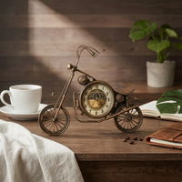 Wrought Iron Motorcycle Timepiece Large Size Motorcycle Wall Timepiece for Shop