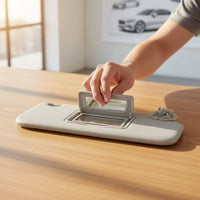Gray Car Sun Visor Easy to Install Sun Visor with Mirror Cover Foldable Auto Sunshade Lightweight for Windshield