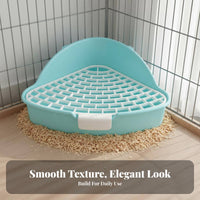 Guinea Pig Litter Pan Easy to Clean Guinea Pig Corner Toilet Hare Potty Tray Detachable Design Small Pet Toilet with Grate