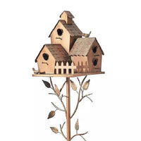 Outdoor Metal Birdhouse Garden Stakes Set of 5