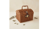 woven Basket with Lid and Handle Rattan picnic Basket with Handle Lidded for Picnics, Gift Packaging