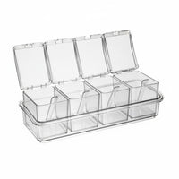 4 Compartment Seasoning Box Dust-Proof Lids 4 Compartment Seasoning Box