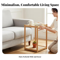 C-Shaped Rolling Table Movable with casters Storage Rack complimentary for Living Room
