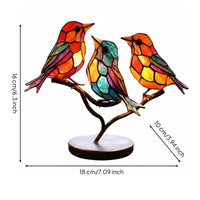 Iron Avian Figurine Decorative Colorful Bird Ornament Stable Foundation Home Decoration for Desk