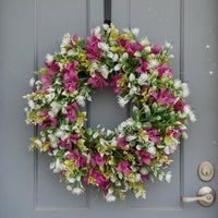 Artificial Flower Wreath Lifelike Design Blooming Floral Wreath Vibrant Colors