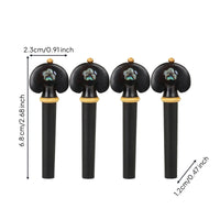 4 Pieces Violin Tuning Pegs with Lustrous Oceanic Inlay Fit Violin Pegs with Pearlescent Inlay Stable Instrument Parts for Luthiers