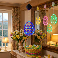 LED Easter Egg Light Colorful Luminous Egg Ornament Battery Powered Suction Cup Window Light for Party Planners, Homeowners