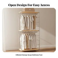 Freestanding Clothing Organizer System Large Capacity Freestanding Clothing Organizer Rack Space Saving Design Standing Clothes Rack for Homeowners