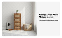 Rattan Drawer Nightstand Vintage design Rattan Drawer End Table Sturdy Construction Minimalist Design for partners, Renters