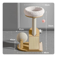 Cat Tree with Hanging Toys Sisal-Wrapped Cat Tree with Soft Perches Indoor