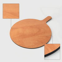 Pizza Board with Handle Wood Fiber Serving Board with Handle Wooden Pizza Peel for Hosts