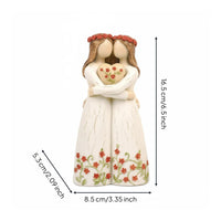 Sentimental Mother Daughter Figurine Delicate Painted Details Family Love Ornament Soft Colors Mother Child Figurine Handmade Look for Living Room, Bedroom, Entryway