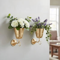 Iron Art Lantern Wall-Mounted Flower Pot, Outdoor Wall Hanging Planter, Garden Balcony Decor