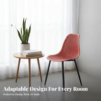 Molded Shell Chair with Dowel Legs Nordic Aesthetic Indoor Seating Modern Design Ergonomic Backrest for Office Workers