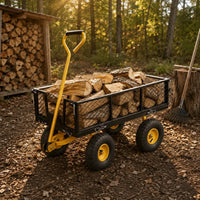 Mesh Garden Wagon Yellow Accents Mesh Side Wagon