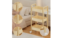 Multi-Tier Rolling Storage Cart Compact Metal Utility Cart with Wheels Freestanding Rolling Storage Rack Sturdy for Kitchen, Small Areas, Living Room