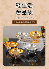 European Patterned Metal Fruit Bowl for Living Room and Tea Table