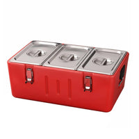3 Compartment Food Warmer Keeps Hot or Cold Thermal Container Multi-Layer Construction Insulated Food Carrier for Restaurants, Picnic
