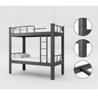 Iron Bunk Bed Space-Saving Metal Bunk Bed Furniture for Employees, Roommates, Student Apartment, Employee Housing, Shared Room