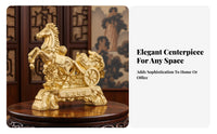 Meaningful Gift Chinese Wealth Horse Figurine Intricately Detailed Golden Horse Ornament for Business Owners, Office, Shop, Desktop