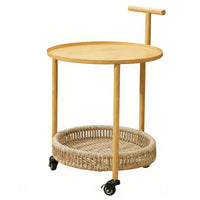 2-Tier Rolling Bar Cart Sturdy Frame Mobile Storage Easy Assembly for Homeowners