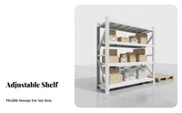 High Load Capacity Heavy-Duty Storage Rack Multipurpose Heavy Duty Garage Shelving Easy Assembly Multi-Layer Metal Shelf Scratch-Resistant Coating for DIY Enthusiasts, Workshop Owners, Warehouse Personnel, Stockroom, Basement, Pantry, Laundry Room