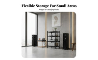 With Locking Casters Audio System Equipment Rack Space-Saving Vertical Design High-Fidelity Amplifier Stand Stable Steel Frame Multi-Tier Audio Stand Heavy Duty for Audiophiles, Home Theater, Listening Room