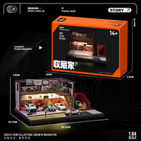 1/64美式仓库维修店车库场景模型仿真停车场带灯场景玩具车展示